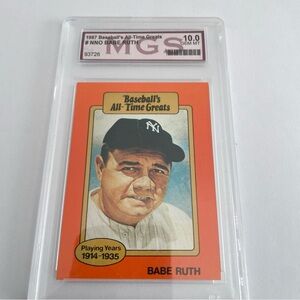 1987 Baseball's All-Time Greats Babe Ruth Card